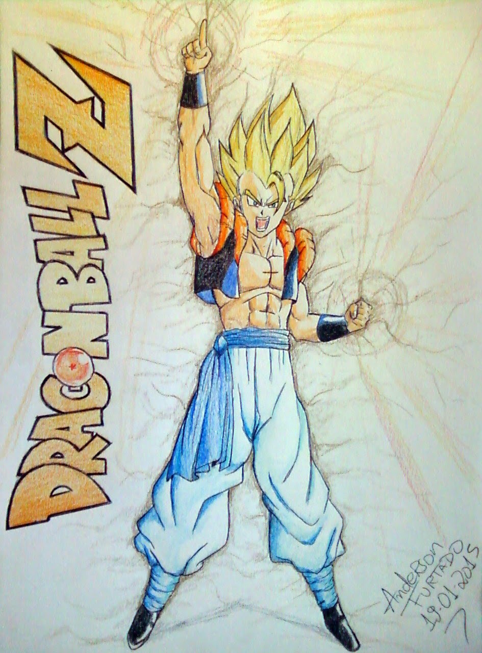 Anderson: Desenho colorido: Gogetta do anime Dragon Ball Z